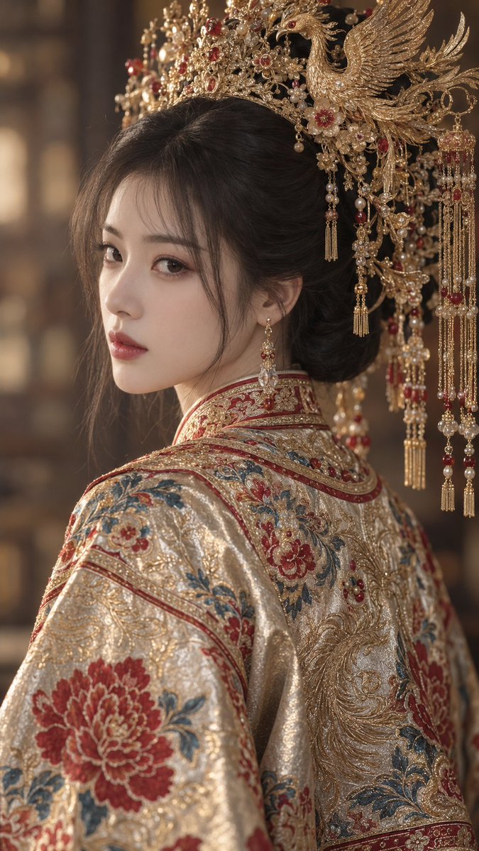 Portrait Guofeng Couronne Phénix Dorée (1/3)
