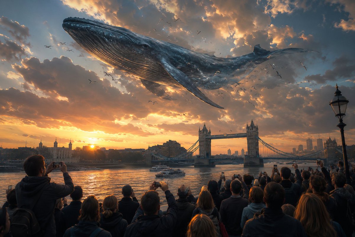 Paus Sinematik di Atas Matahari Terbenam London