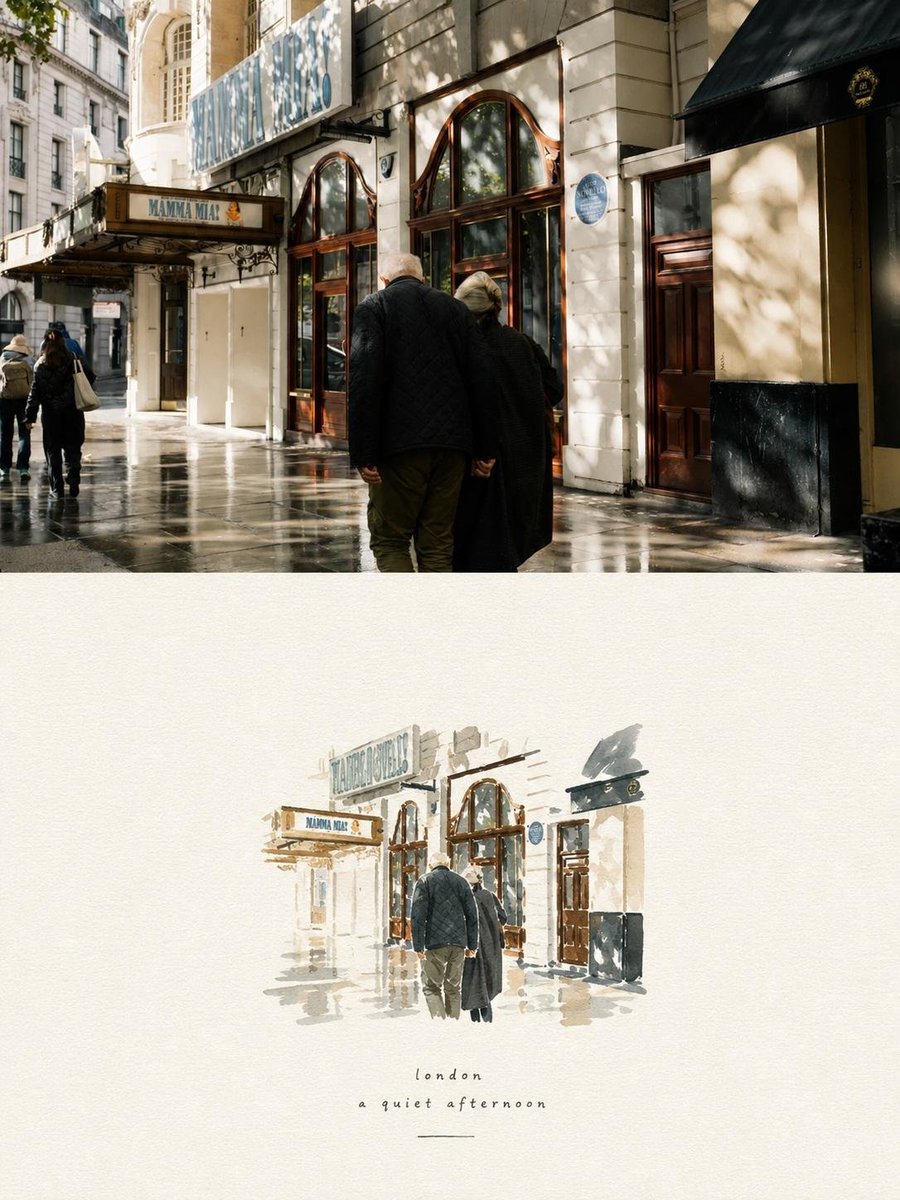 Photo to Watercolor Travel Split (1/2)