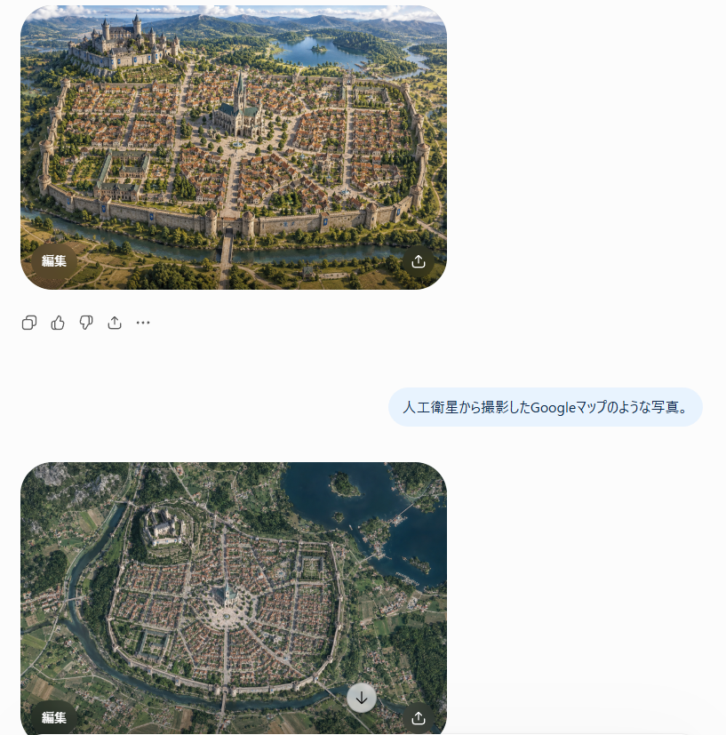 Satellitenkarte Mittelalterliche Stadt (1/2)