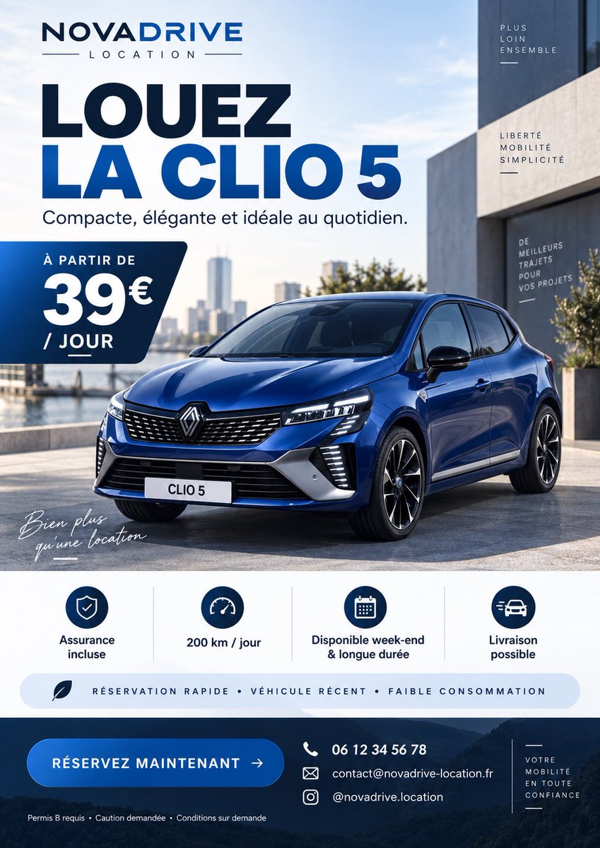 French Clio 5 Rental Flyer