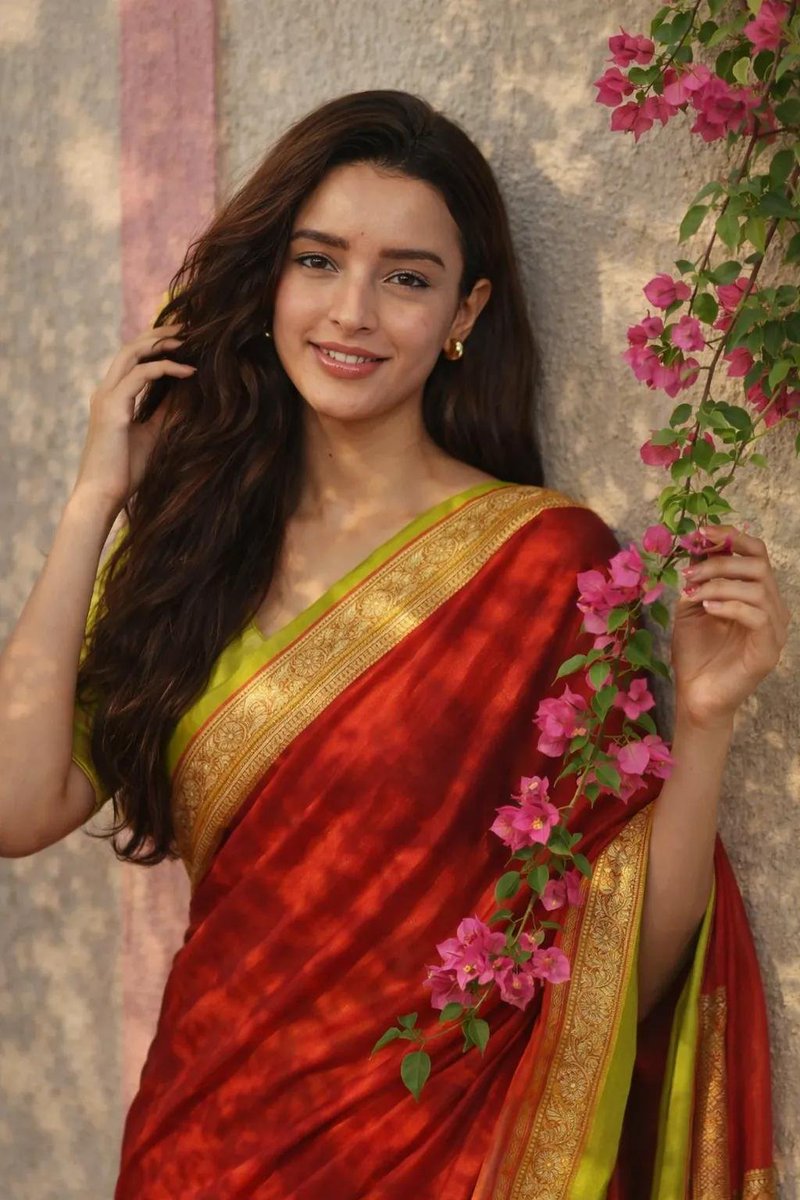 Femme Sud-Asiatique en Sari Traditionnel
