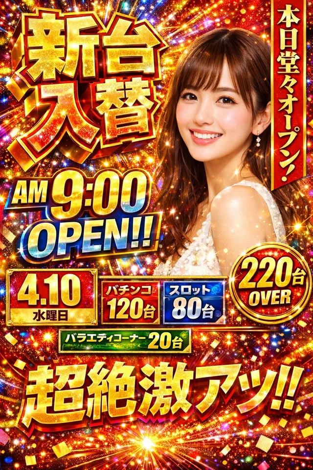 Affiche promotionnelle flashy de salle de Pachinko