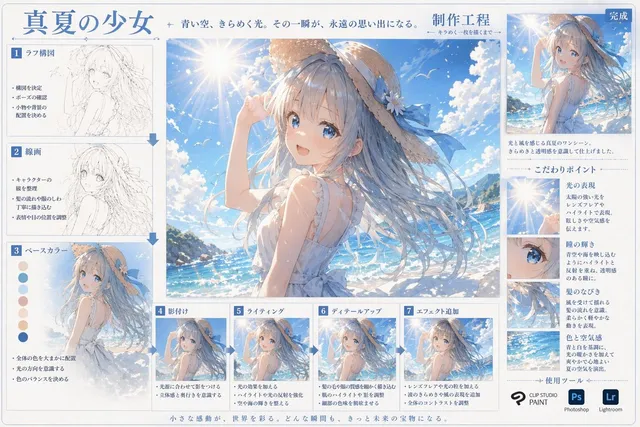 Infografik zum Anime-Kunstprozess