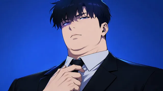 Manhwa Style Boss Adjusting Tie