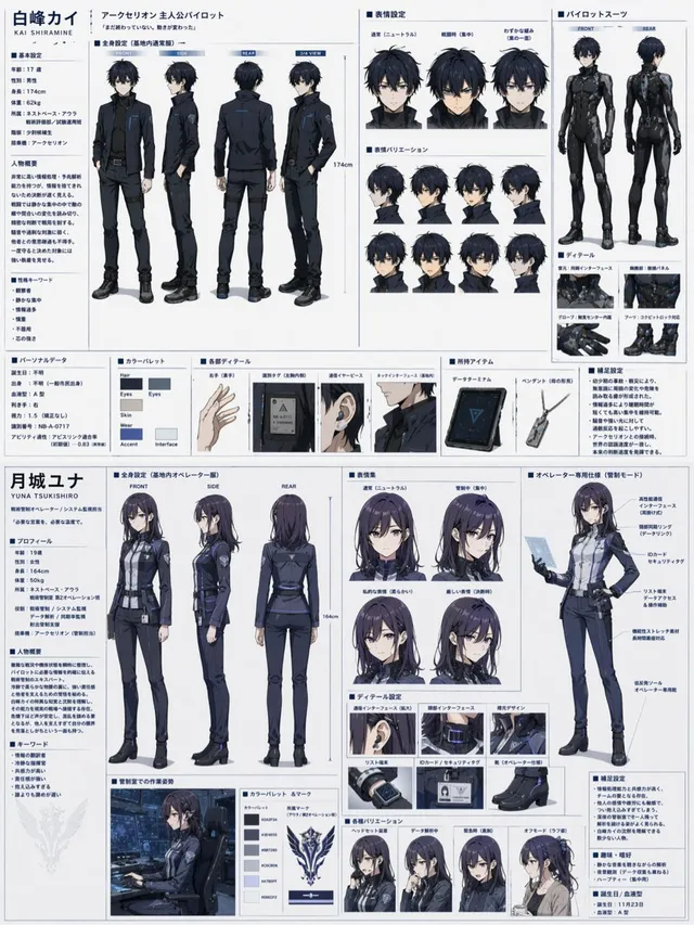 Dual Sci-Fi Character Reference Sheet