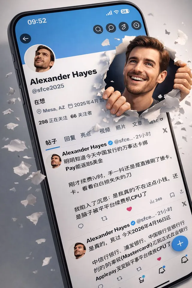 Interface de profil X réaliste 3D