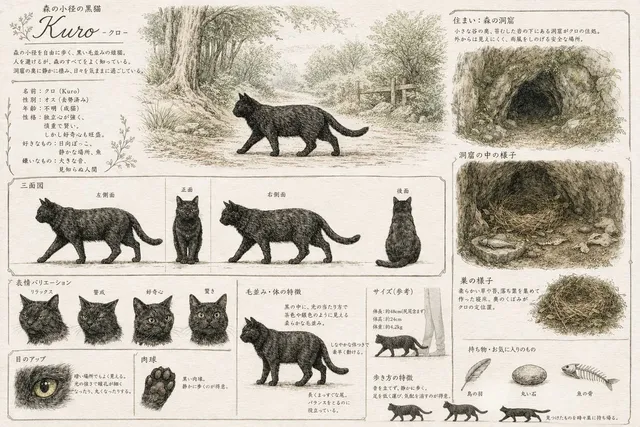 Vintage Creature Concept Art Sheet
