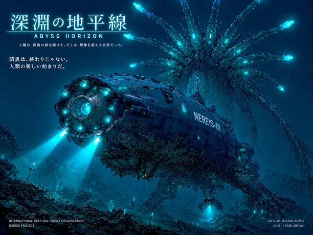 Poster sottomarino abissale sci-fi