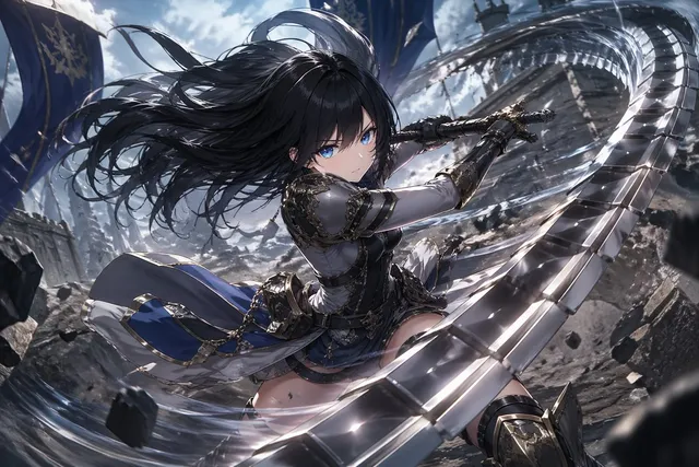 Anime Warrior With Whip Sword
