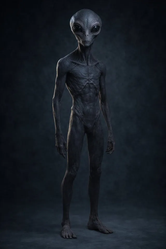 Uncanny Full-Body Alien Portrait