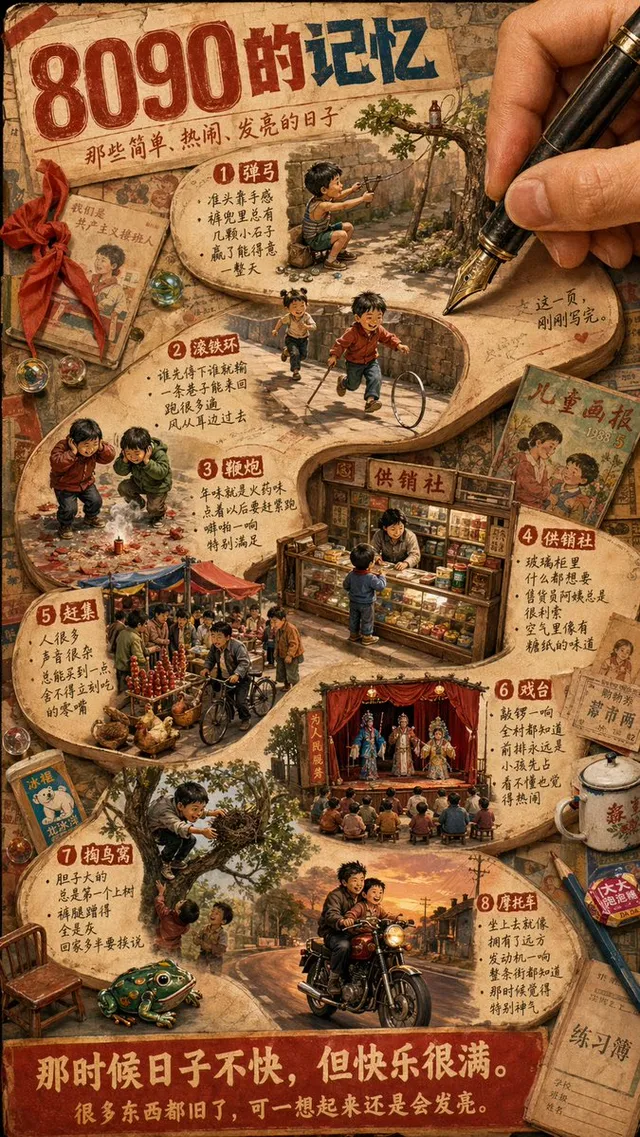 Affiche souvenir nostalgique Chine années 80 90
