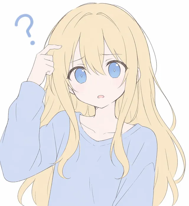 Ritratto Ragazza Anime Bionda Confusa