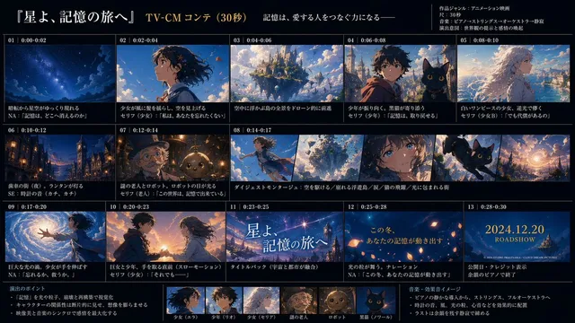 Anime TV CM Storyboard Sheet
