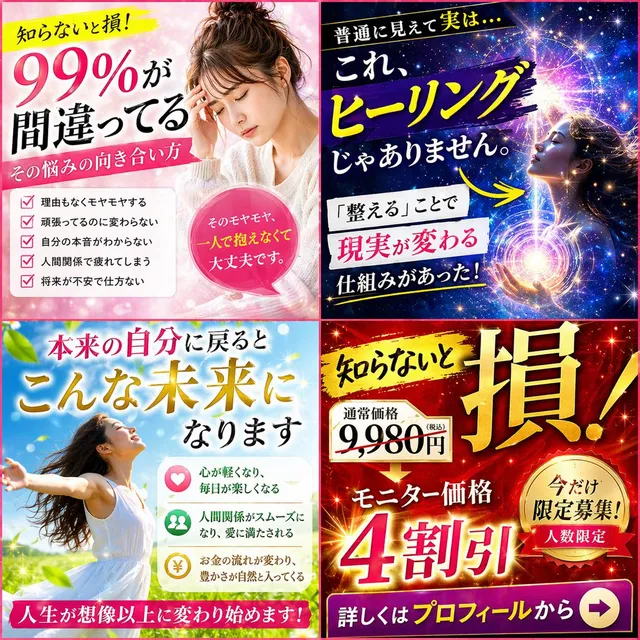 Japon Dört Panelli Şifa Reklam Kolajı