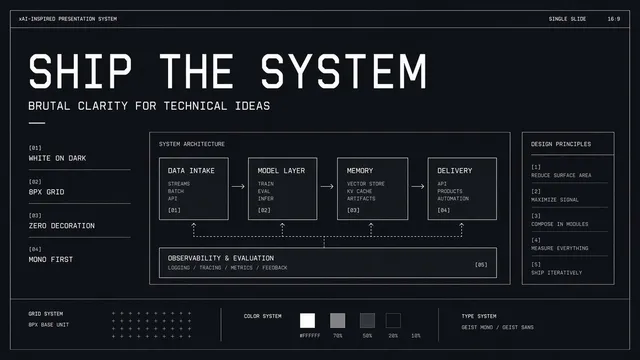 Brutalist Technical System Slide