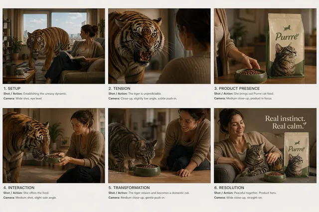 Storyboard-Layout für kommerzielle Werbung