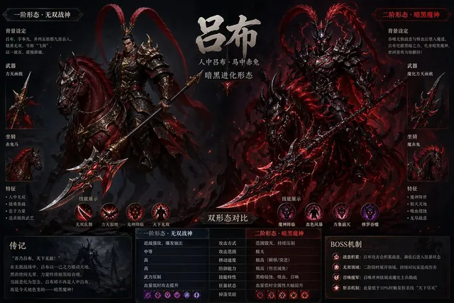 Lu Bu Game Boss Dual Form Design