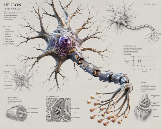Poster Anatomia Neurone Scientifico