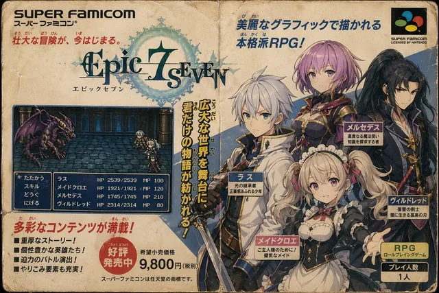 Реклама RPG для Super Famicom в стиле ретро