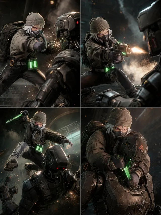 2x2 Sci-Fi Combat Action Grid