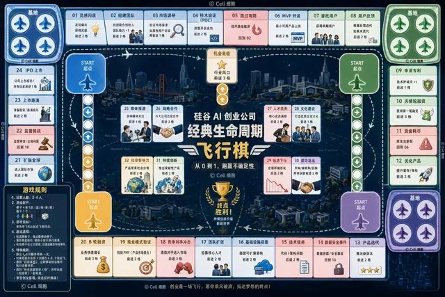 AI Startup lifecycle game prompt