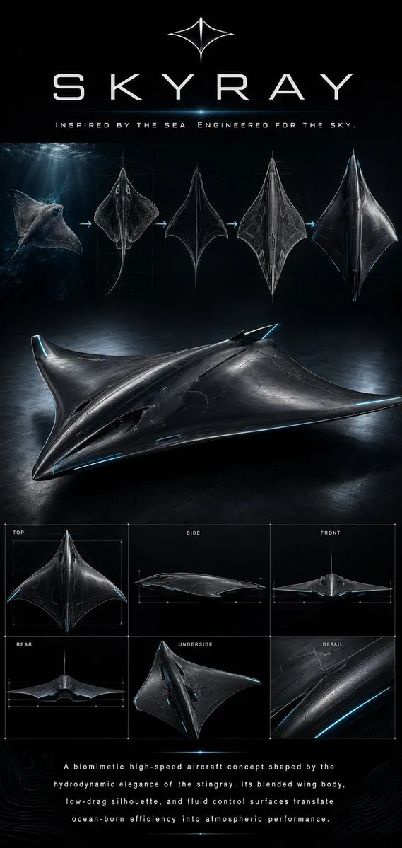 Biomimetisches Skyray-Flugzeug-Poster