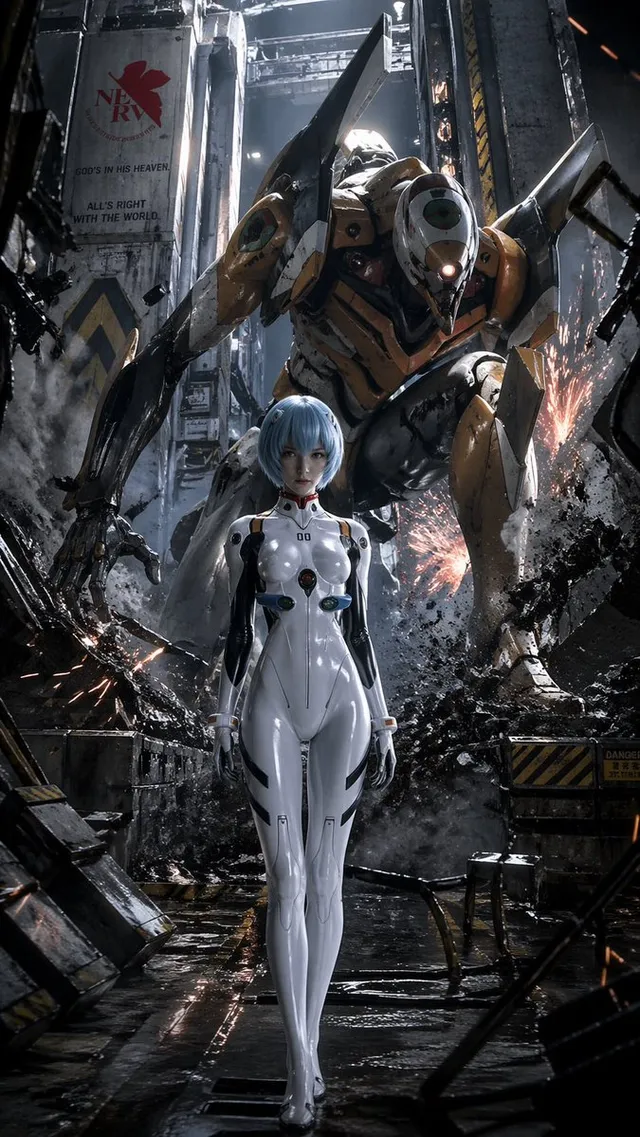 Poster Mecha Hangar Ispirato a Evangelion