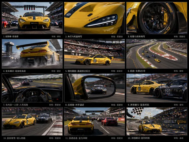 12-Panel Racing Storyboard Sheet