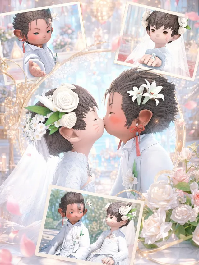 Fantasy Chibi Hochzeits-Collage
