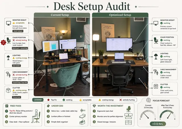 Desk Setup Audit Infographic