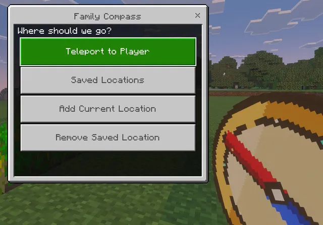 UI bussola familiare Minecraft