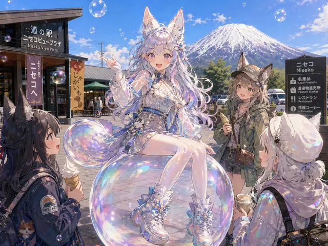 Bubble Fox Friends Meet in Niseko