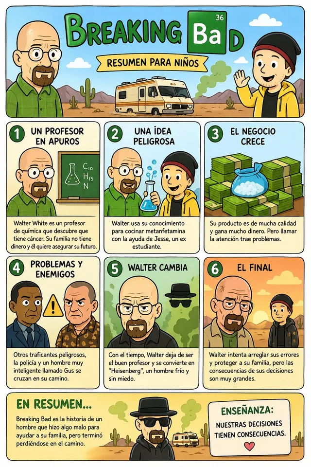 ملصق ملخص Breaking Bad للأطفال