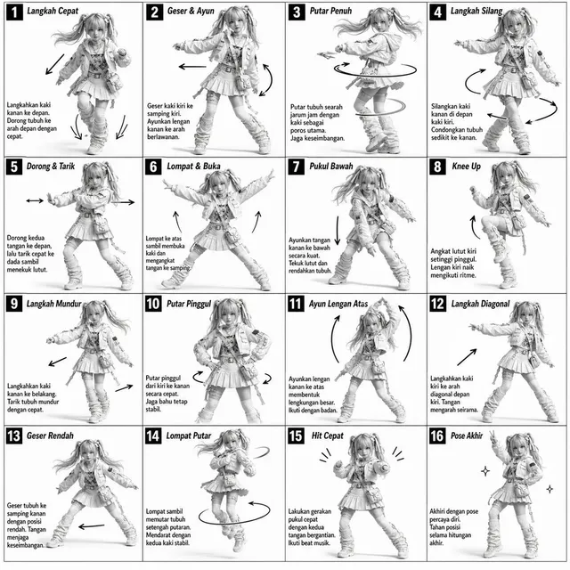 3D Grayscale Dance Reference Sheet