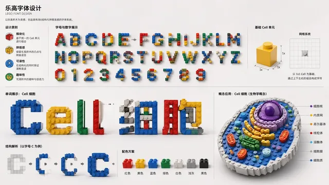 LEGO 스타일 글꼴 컨셉