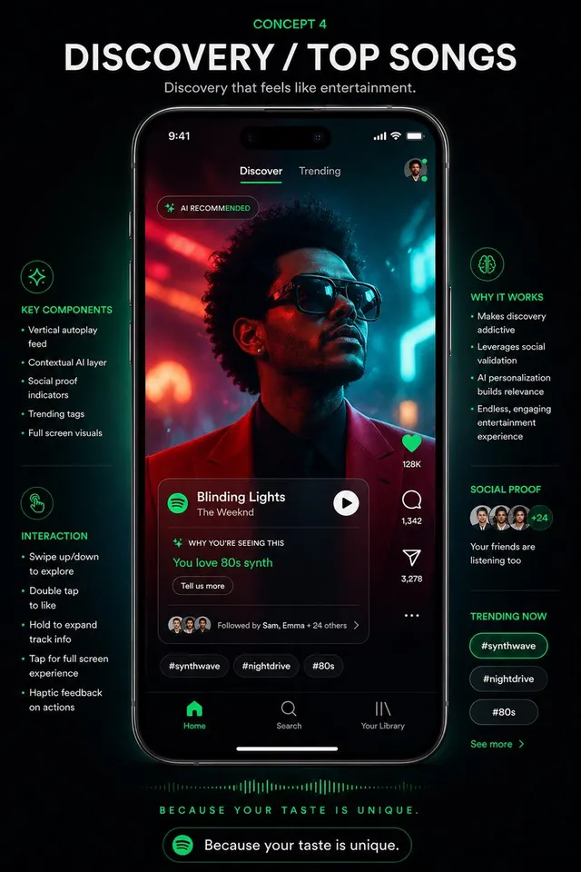 Poster Concetto UI Scoperta Spotify