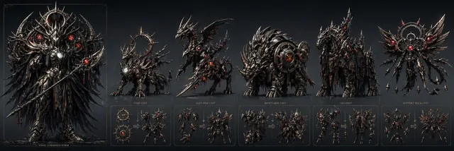Gothic Combining Mecha Concept Sheet