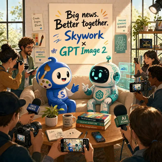AI Partnership Launch Poster Scene