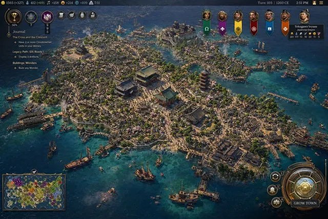 Civilization-Style Japanese Island City