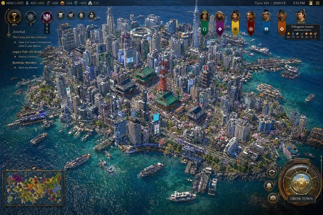 Civ Tarzı Tokyo Adası Megakent Ekran Görüntüsü