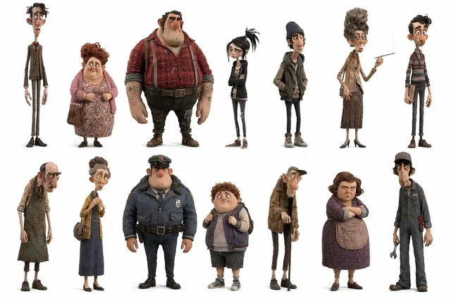 Whimsical Animated Townsfolk Lineup