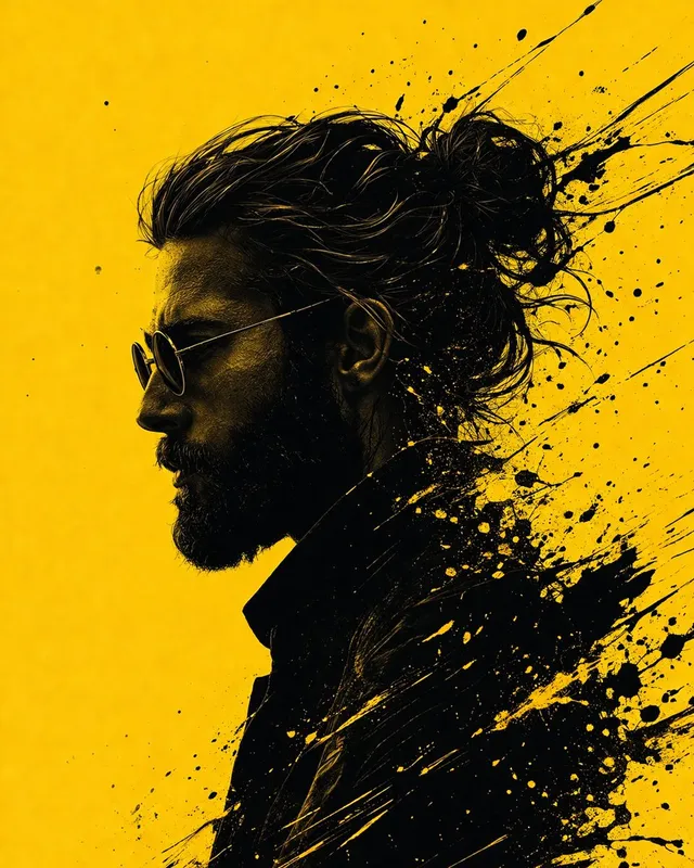 Graphic Novel Ink Splatter Portrait