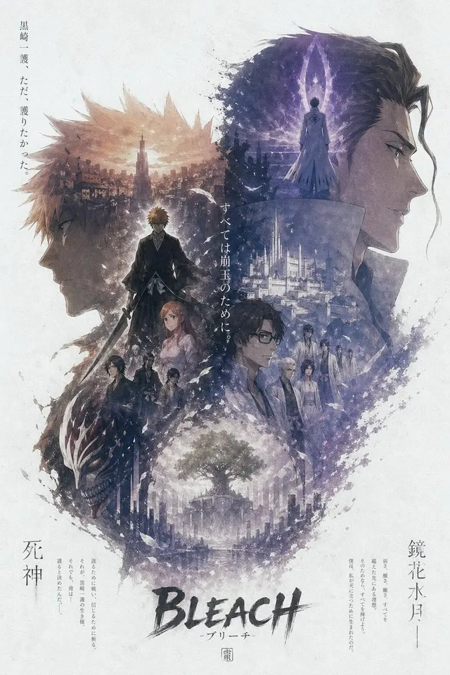 Anime-Stil Kinematisches Charakter-Poster