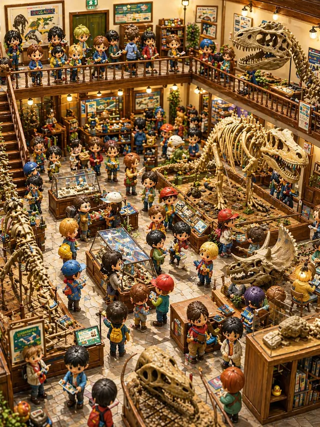 Chibi-Dinosaurier-Museums-Diorama