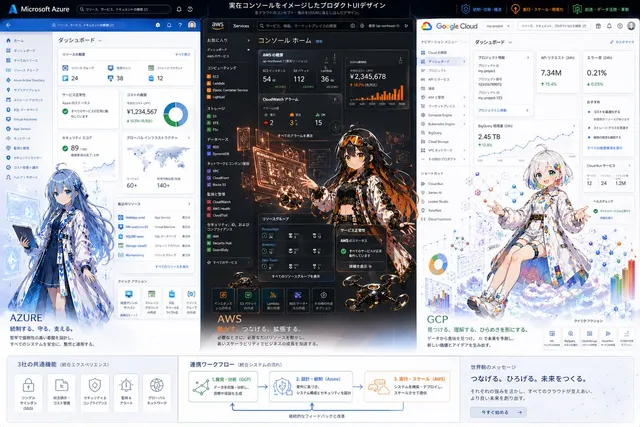 Tri-Cloud UI Anime Infographic