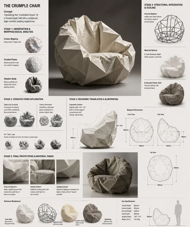 Crumple Paper Furniture Concept Design