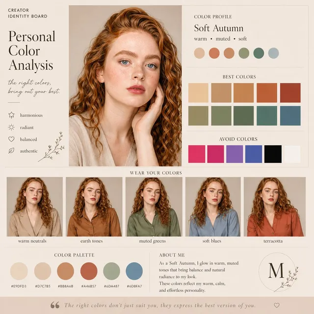 Soft Autumn Personal Color Board