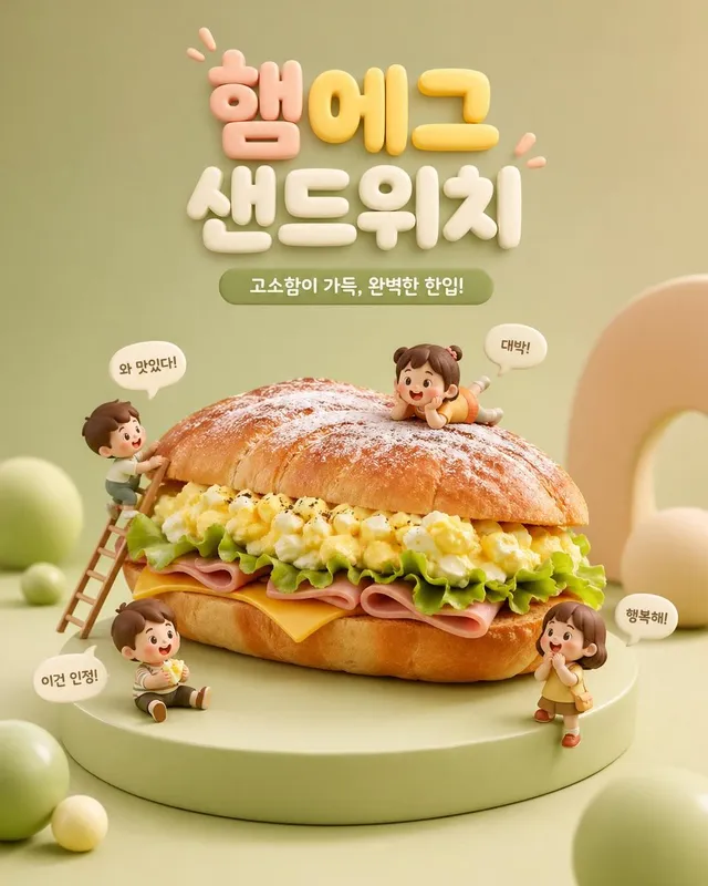 3D Chibi Food Advertisement Scene