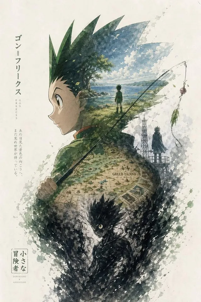 Anime Silhouette Narrative Poster